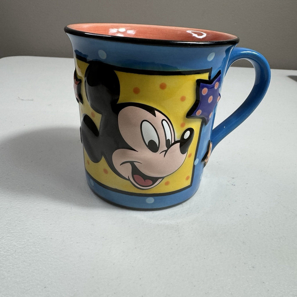 Disney Other - Walt Disney World Blue Mickey Mouse 3D Relief Mug Yellow Stars